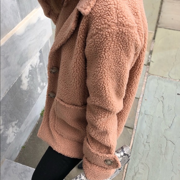 Lorna 2 Teddy Coat - Nude Peach - Picture 3 of 8